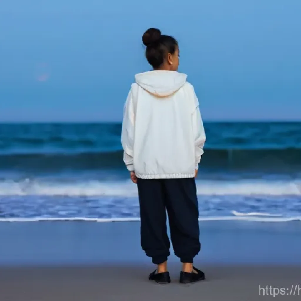 성경 속 이야기와 교훈 - **Prompt:** A young adult (androgynous, 18-25 years old) stands confidently on a calm, moonlit beach...