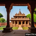 불교 사원과 유적지 - A serene ancient Buddhist monastery courtyard during early morning light, featuring intricately carv...